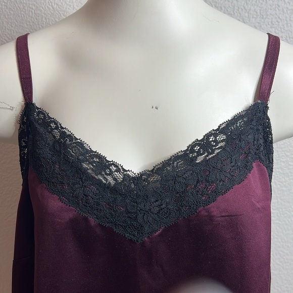 Lane Bryant Tops - Lane Bryant Burgundy Lace-Trim Cami Tank Top 14/16